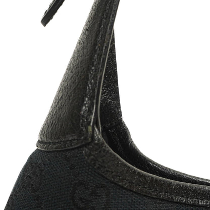 Gucci Jackie Medium Vintage Schultertasche Schwarz/Dunkelmarine GG Canvas und Leder