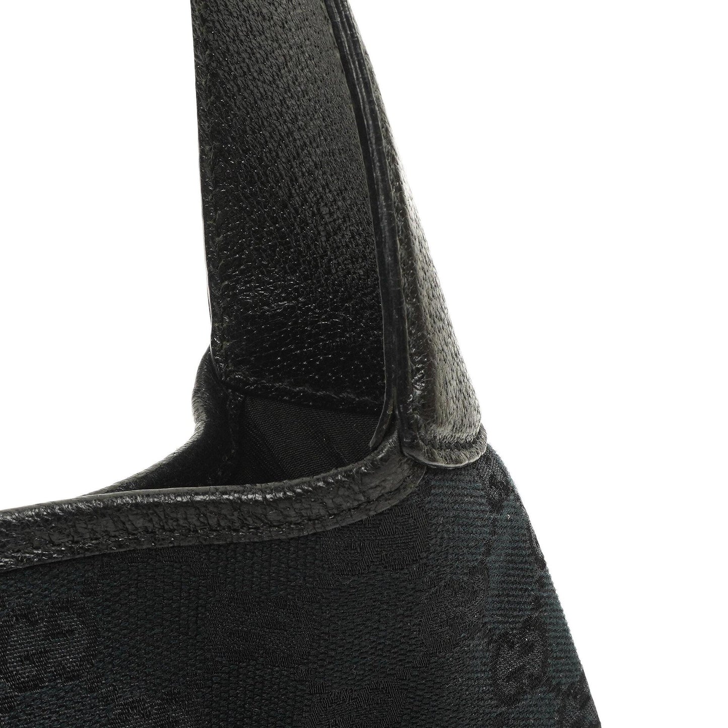 Gucci Jackie Medium Vintage Schultertasche Schwarz/Dunkelmarine GG Canvas und Leder
