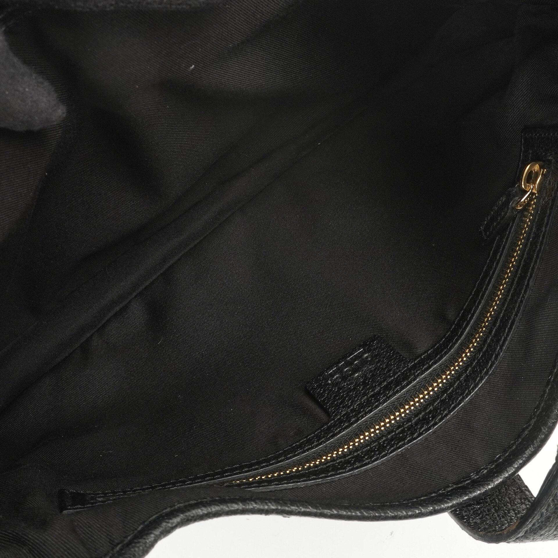 Gucci Jackie Medium Vintage Schultertasche Schwarz/Dunkelmarine GG Canvas und Leder