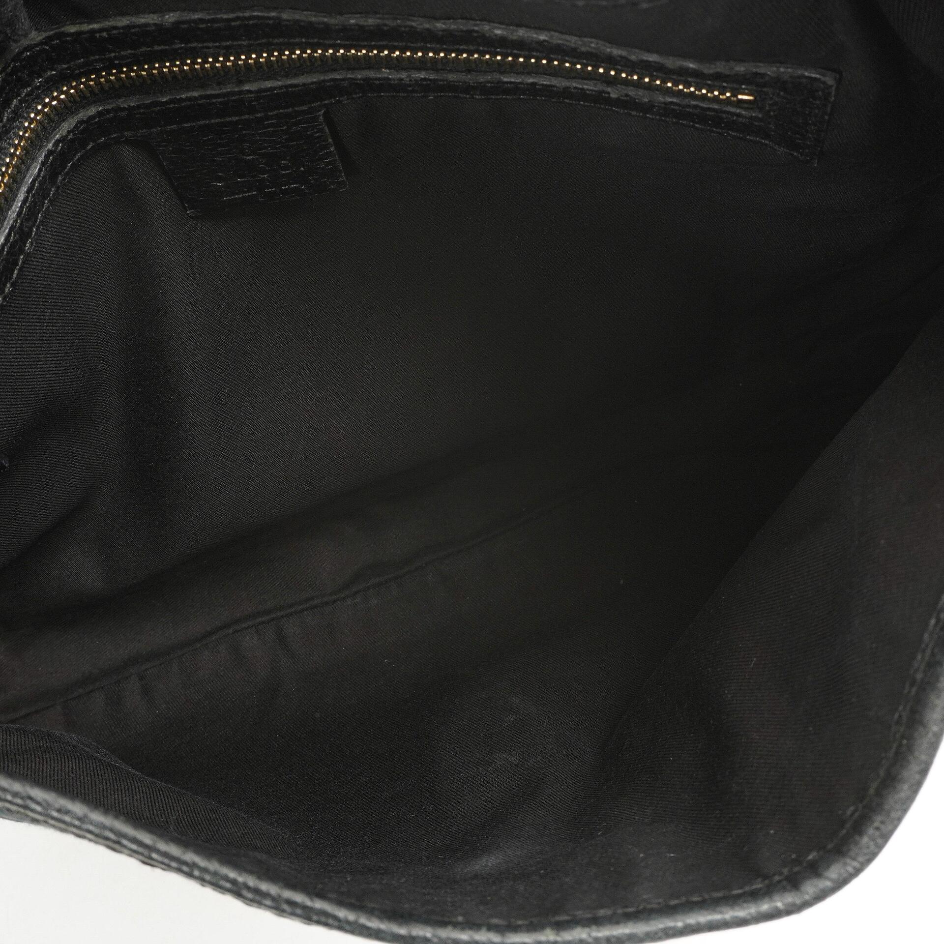 Gucci Jackie Medium Vintage Schultertasche Schwarz/Dunkelmarine GG Canvas und Leder