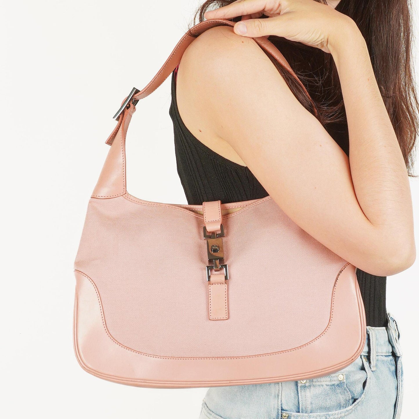 Gucci Jackie O Hobo Tasche aus GG Canvas und Leder