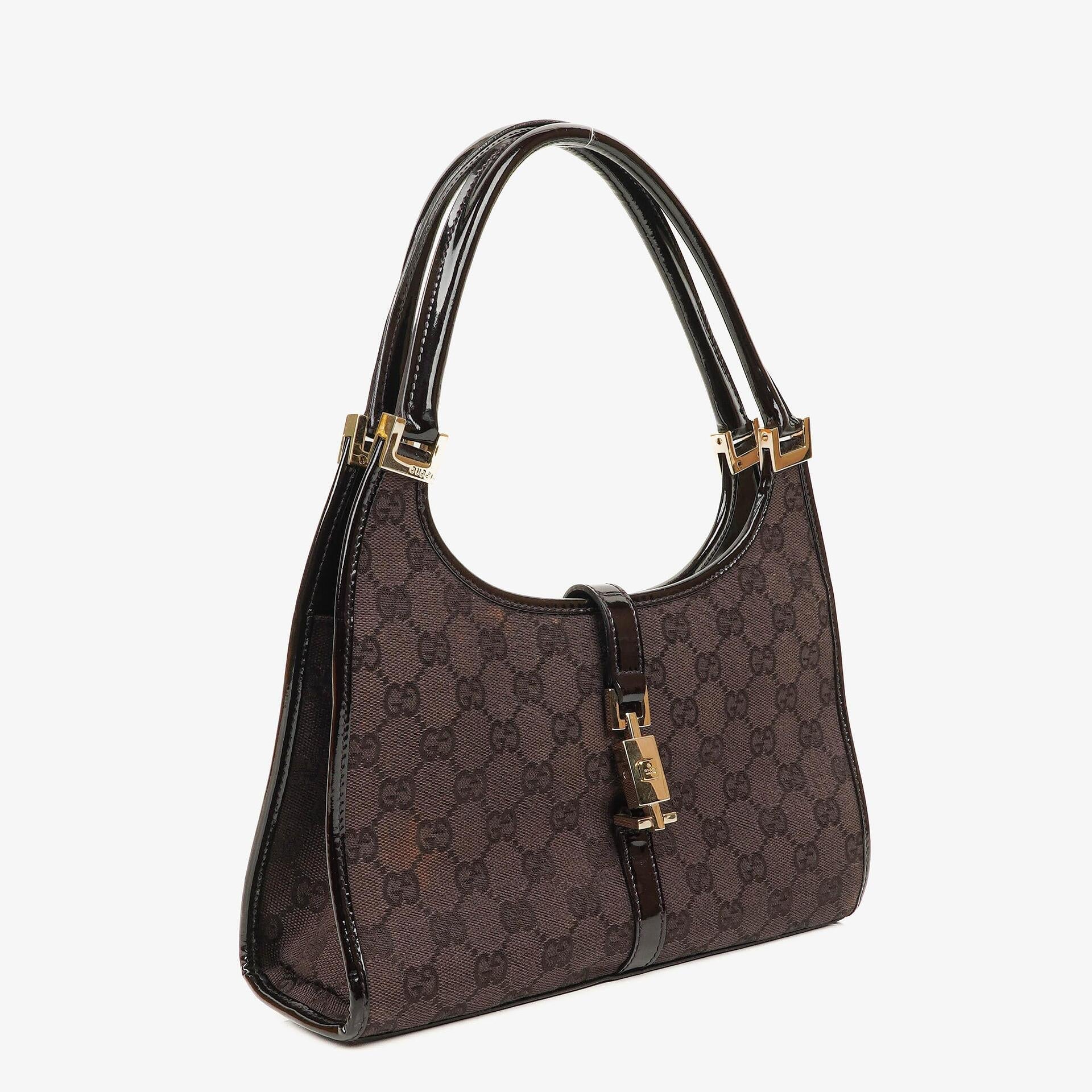 Gucci Jackie Schultertasche aus lila GG Canvas