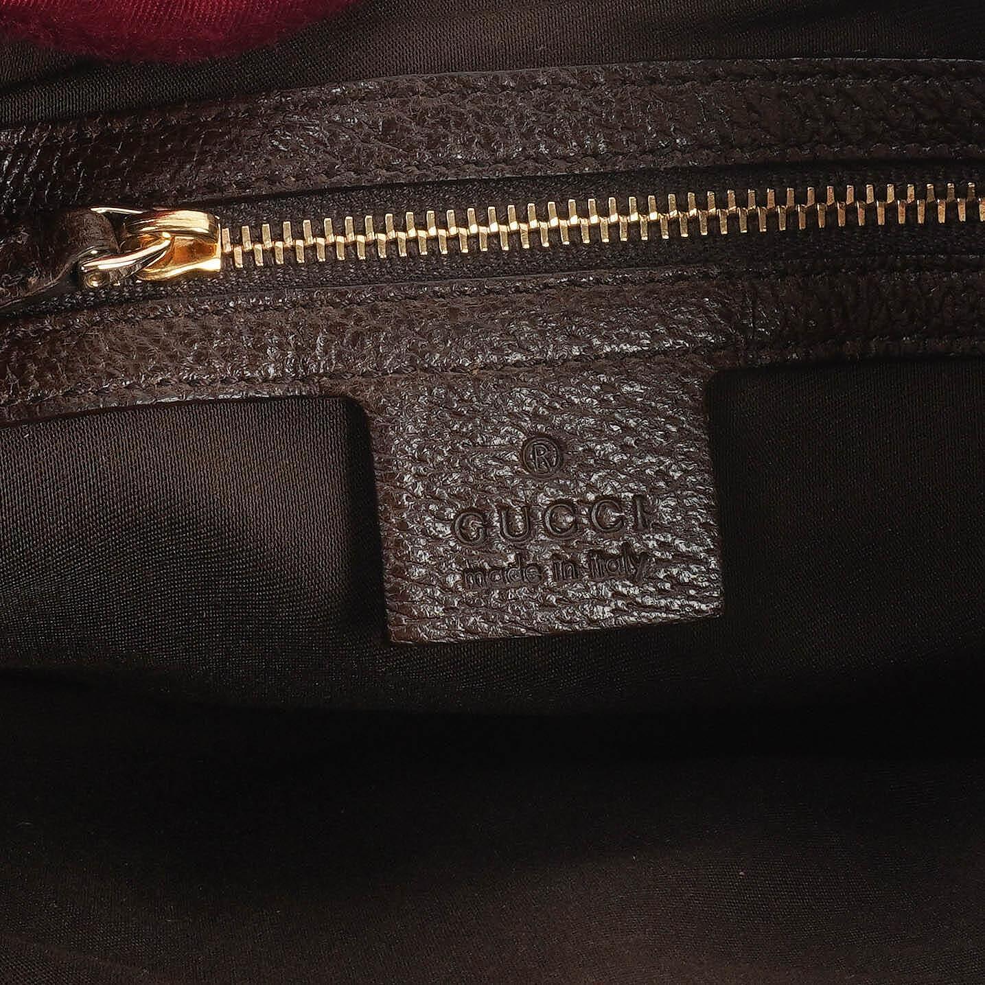 Gucci Jackie Small GG Schultertasche aus braunem Canvas und Leder