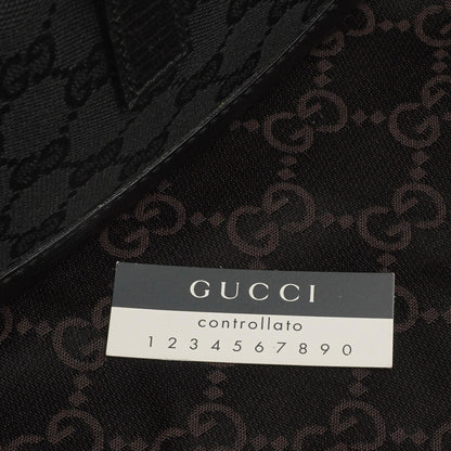 Gucci Jackie Vintage Mittel Schwarze GG Canvas Und Leder Schultertasche