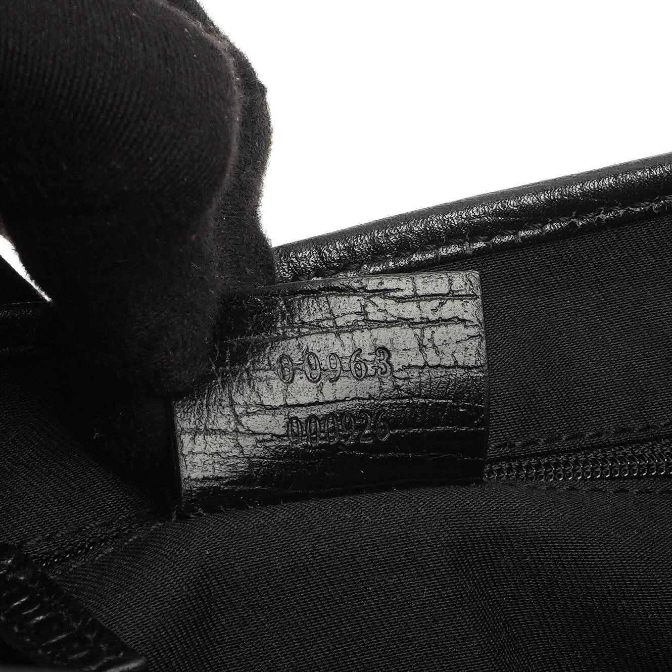 Gucci Jackie Vintage Mittel Schwarze GG Canvas Und Leder Schultertasche