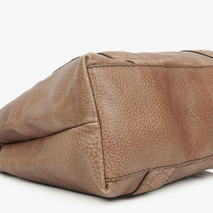 Gucci Tragetasche aus Leder mit Bambus-Bar und geflochtenen Griffen