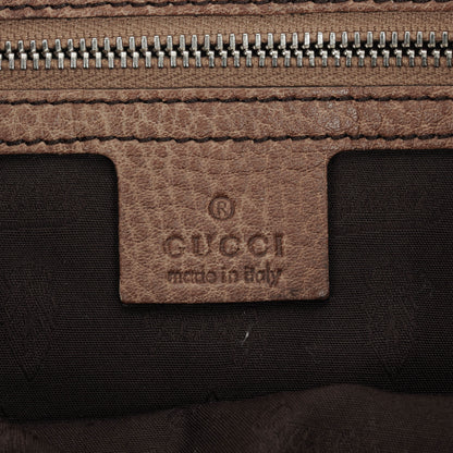 Gucci Tragetasche aus Leder mit Bambus-Bar und geflochtenen Griffen