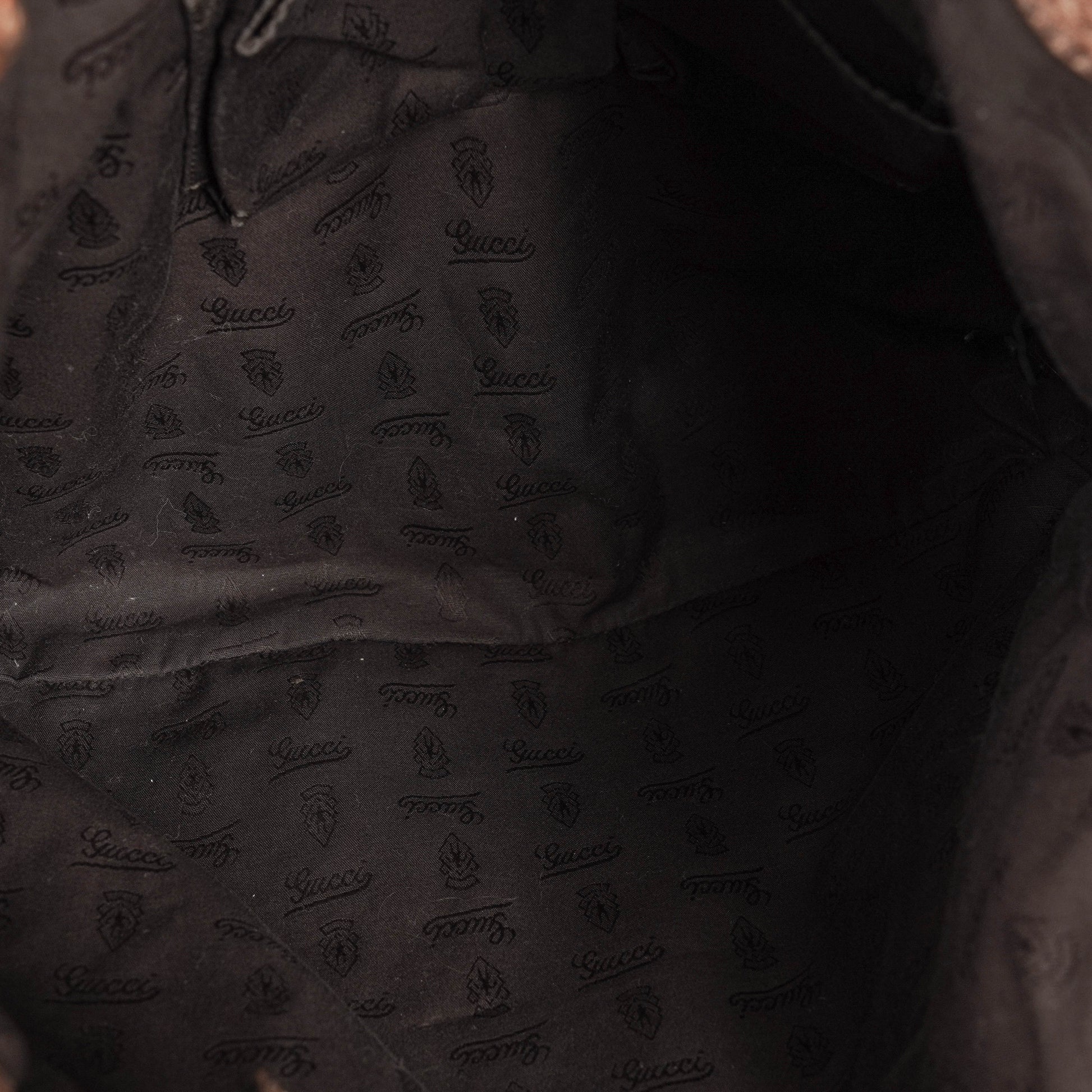Gucci Tragetasche aus Leder mit Bambus-Bar und geflochtenen Griffen