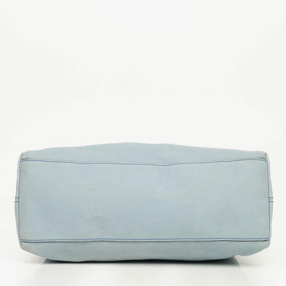 Gucci Soho Tote mit Obergriff aus hellblauem genarbtem Leder