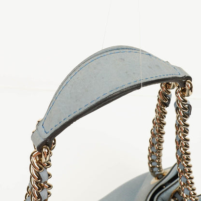 Gucci Soho Tote mit Obergriff aus hellblauem genarbtem Leder