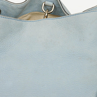 Gucci Soho Tote mit Obergriff aus hellblauem genarbtem Leder