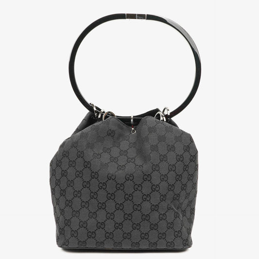 Gucci Loop Bucket Monogram Tote in Schwarz