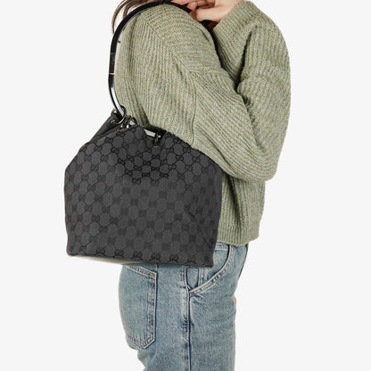 Gucci Loop Bucket Monogram Tote in Schwarz
