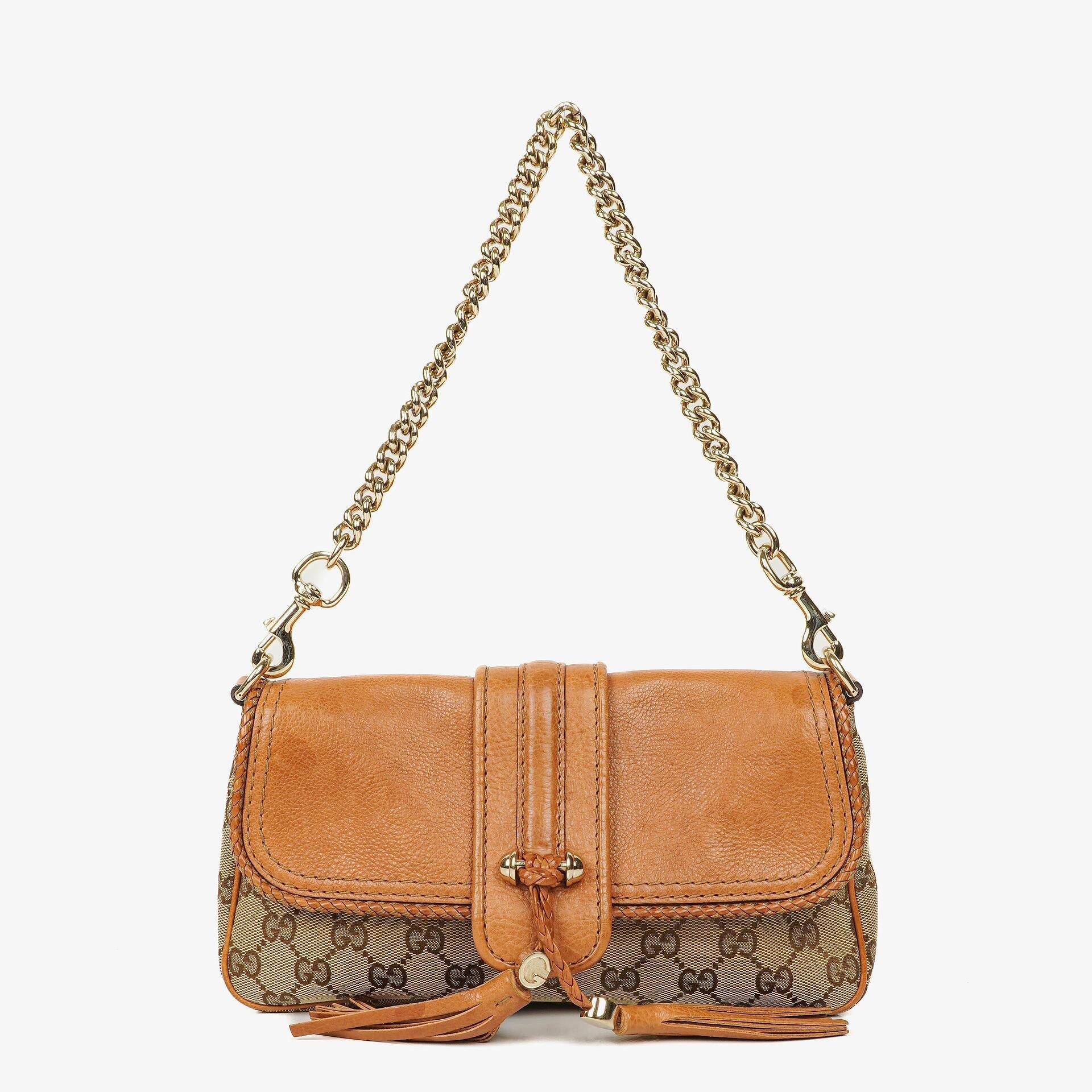 Gucci Marrakech Abendtasche aus beige-braunem GG Canvas
