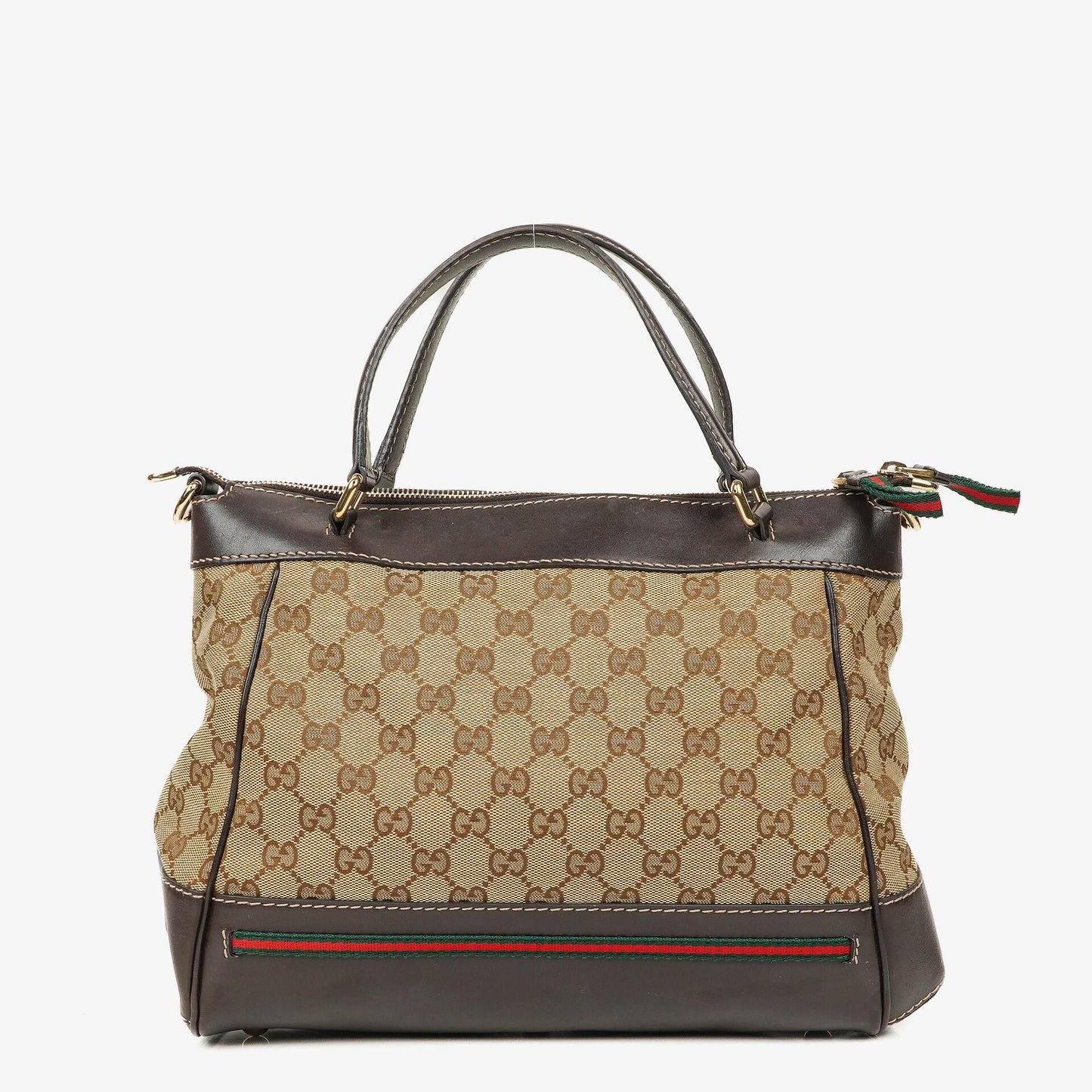 Gucci Mayfair Handtasche mit Obergriff, Schleife und beigem GG Canvas