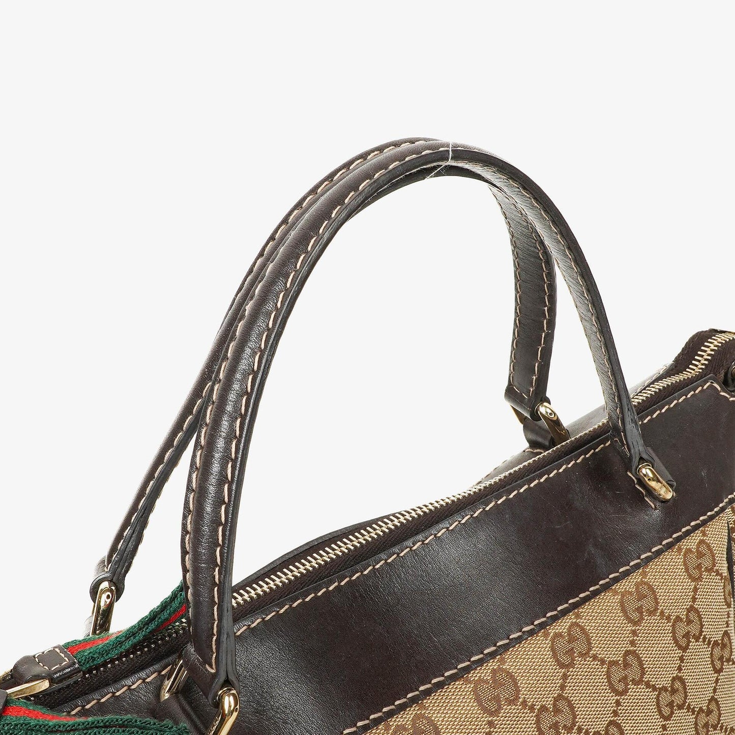 Gucci Mayfair Handtasche mit Obergriff, Schleife und beigem GG Canvas
