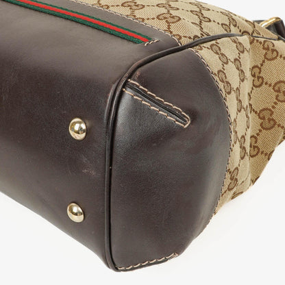 Gucci Mayfair Handtasche mit Obergriff, Schleife und beigem GG Canvas