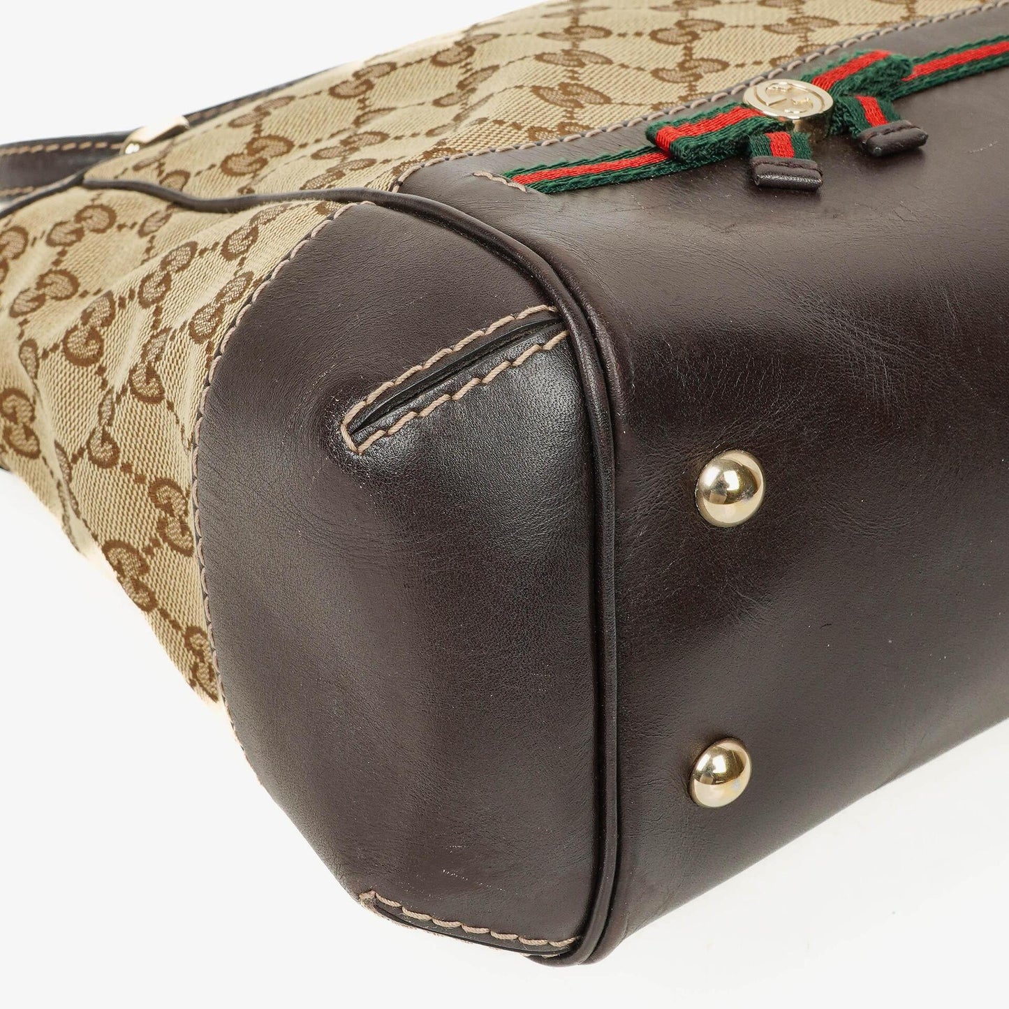 Gucci Mayfair Handtasche mit Obergriff, Schleife und beigem GG Canvas