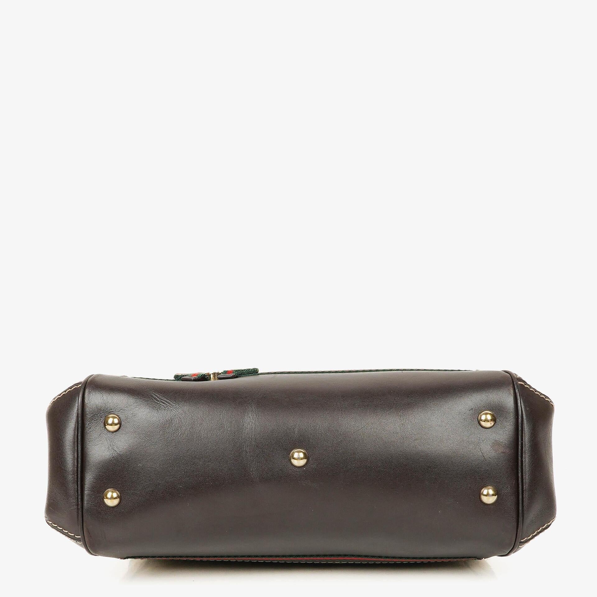 Gucci Mayfair Handtasche mit Obergriff, Schleife und beigem GG Canvas