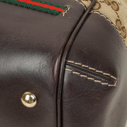 Gucci Mayfair Handtasche mit Obergriff, Schleife und beigem GG Canvas