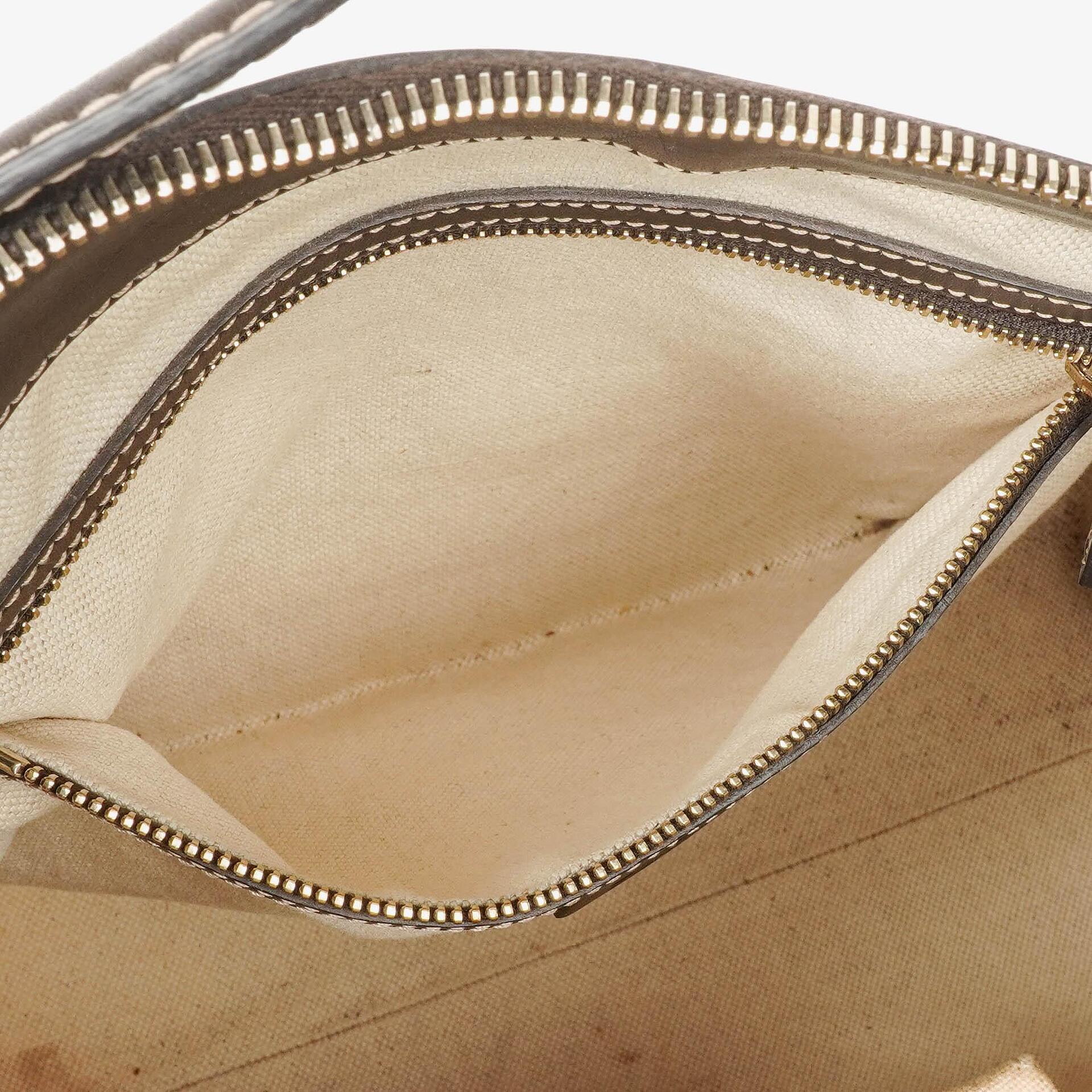 Gucci Mayfair Handtasche mit Obergriff, Schleife und beigem GG Canvas