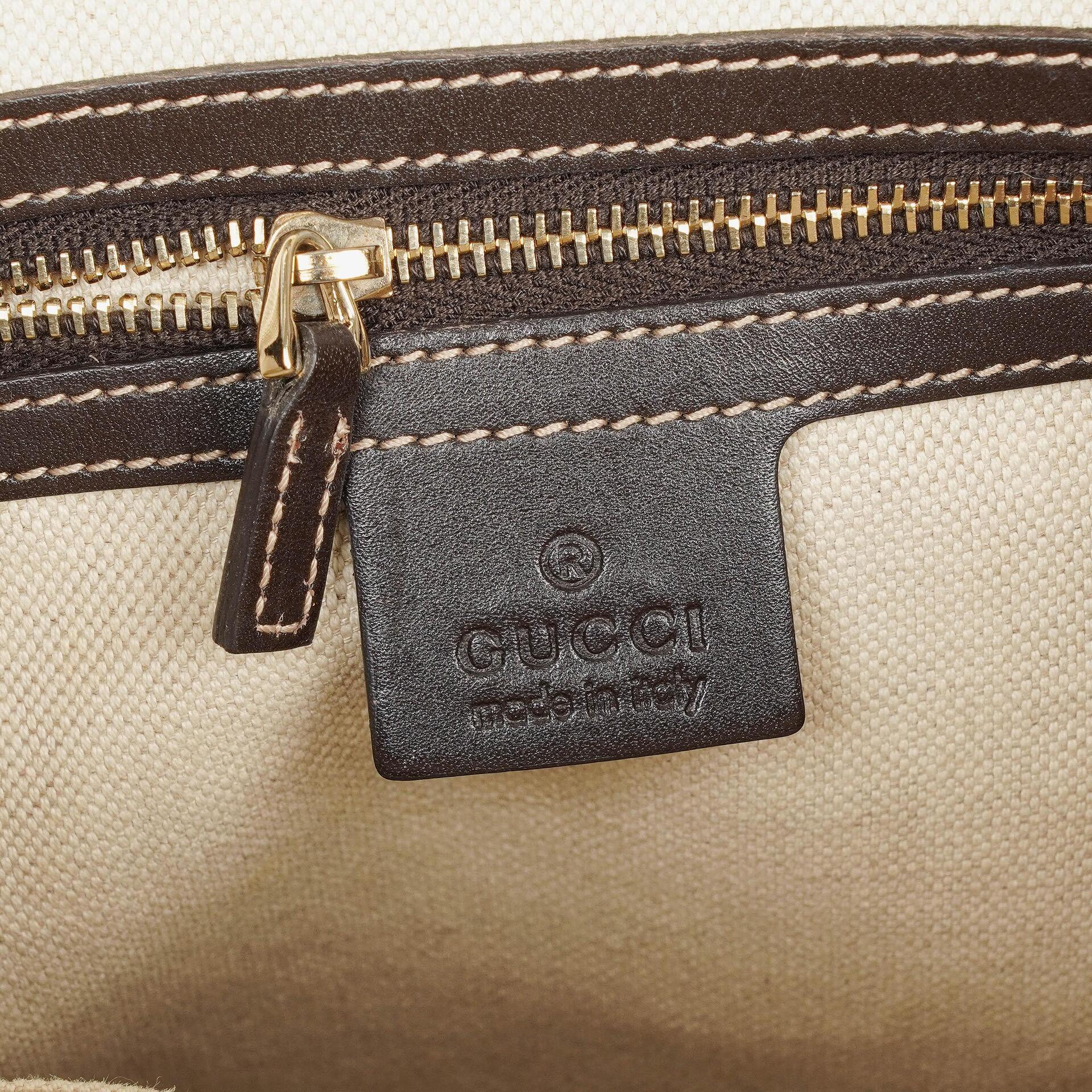 Gucci Mayfair Handtasche mit Obergriff, Schleife und beigem GG Canvas