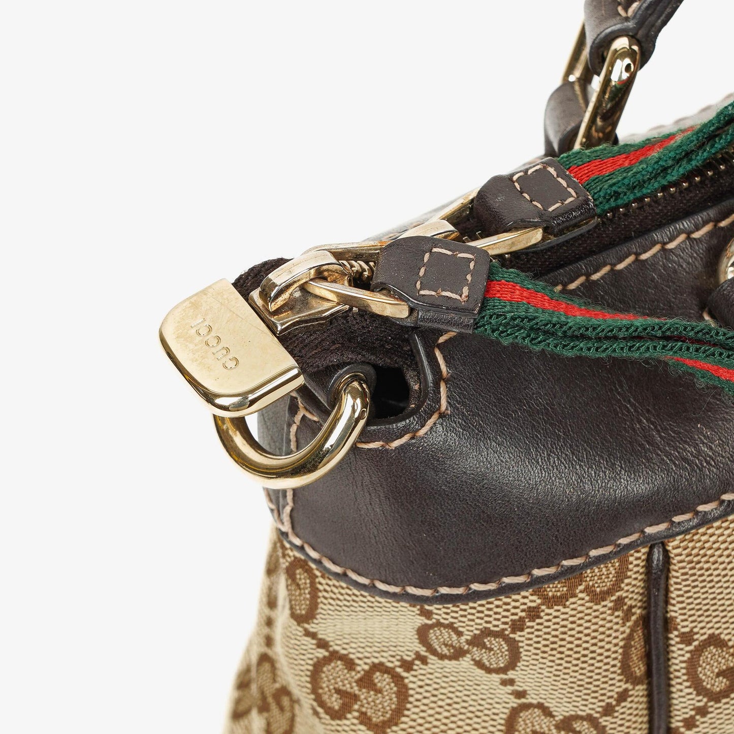 Gucci Mayfair Handtasche mit Obergriff, Schleife und beigem GG Canvas