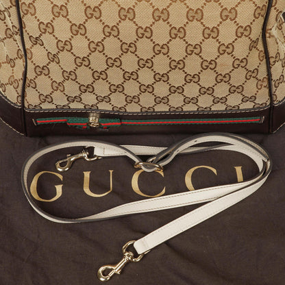 Gucci Mayfair Handtasche mit Obergriff, Schleife und beigem GG Canvas