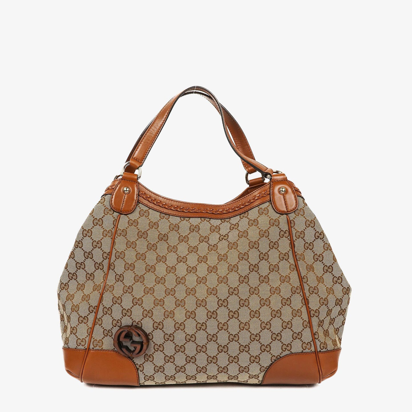 Gucci Medium Brick Lane Tote Bag mit braunem Monogramm