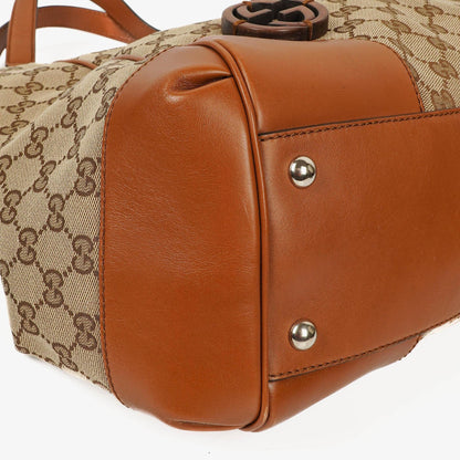 Gucci Medium Brick Lane Tote Bag mit braunem Monogramm