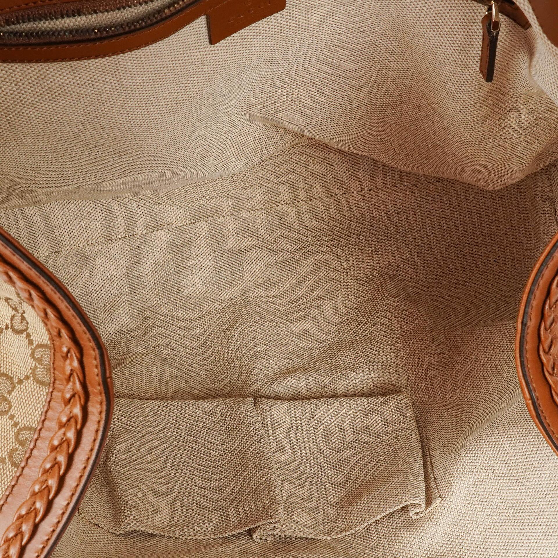 Gucci Medium Brick Lane Tote Bag mit braunem Monogramm