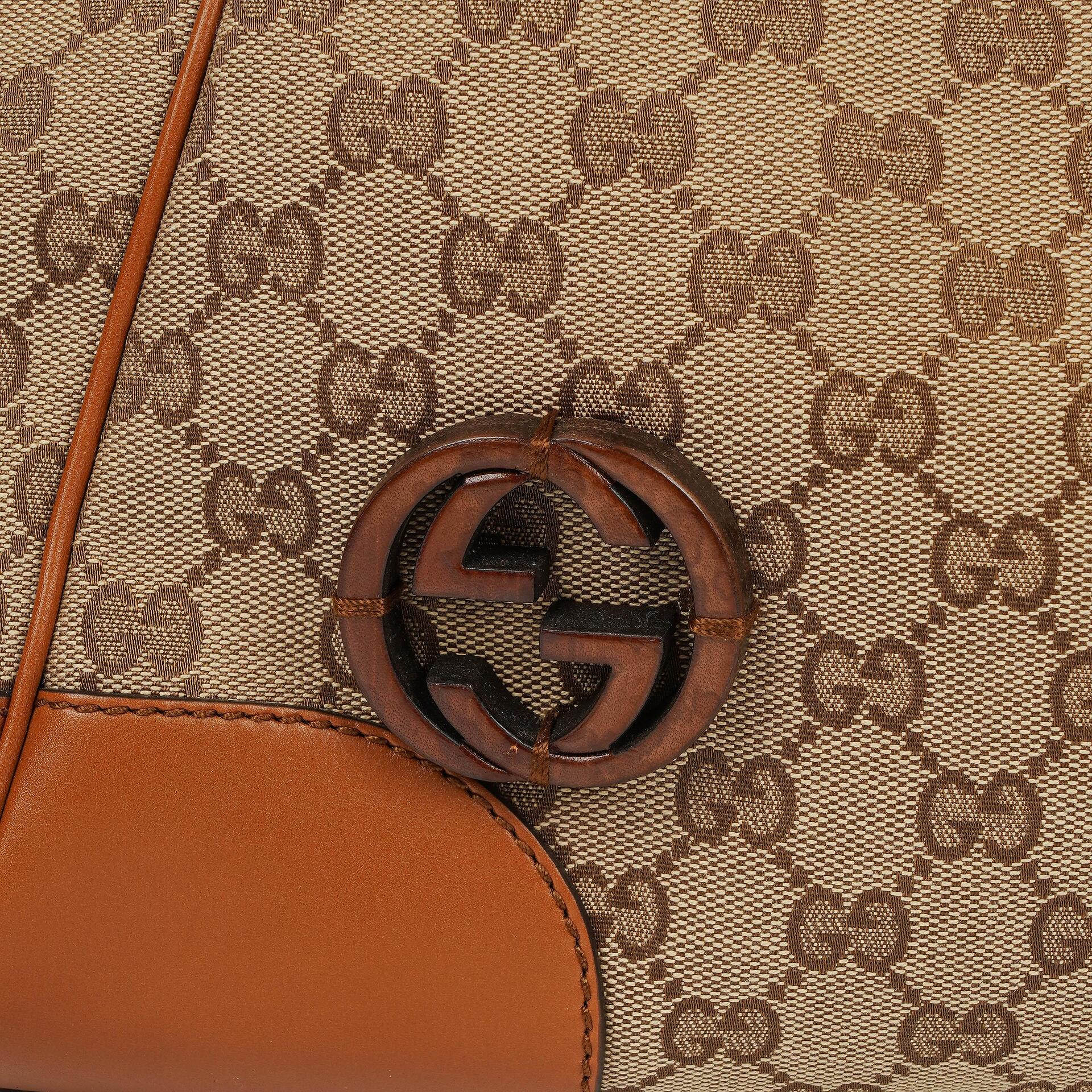 Gucci Medium Brick Lane Tote Bag mit braunem Monogramm
