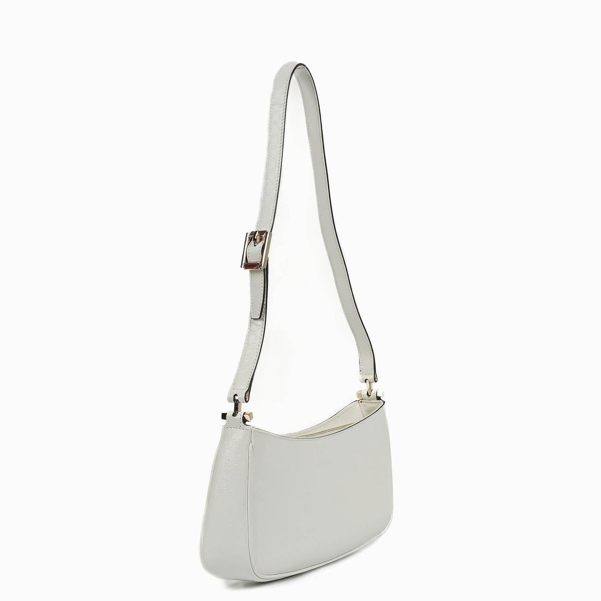Gucci Microguccissima Pochette aus weißem Leder