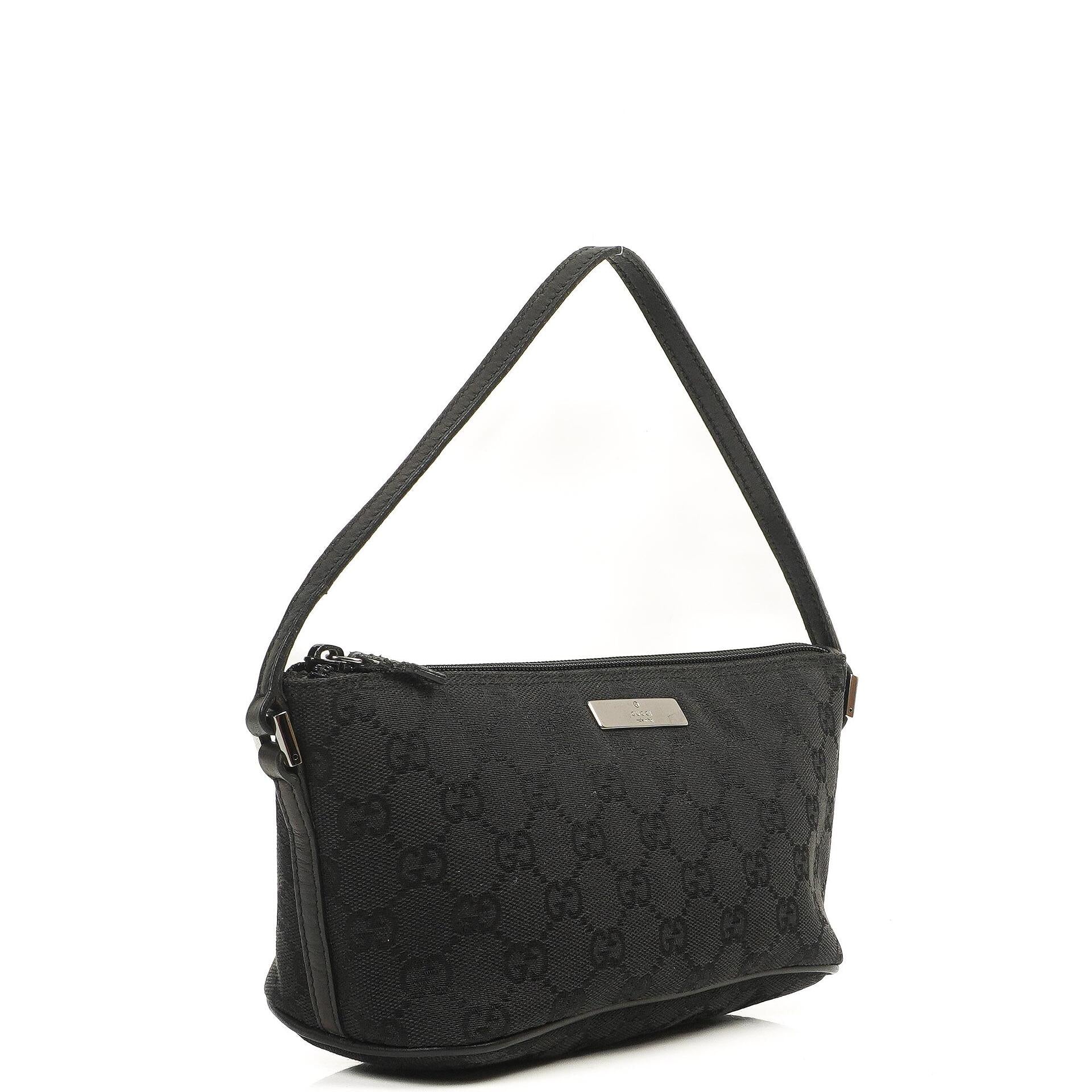 Gucci Mini Baguette Schwarz GG Monogram Pochette Boot