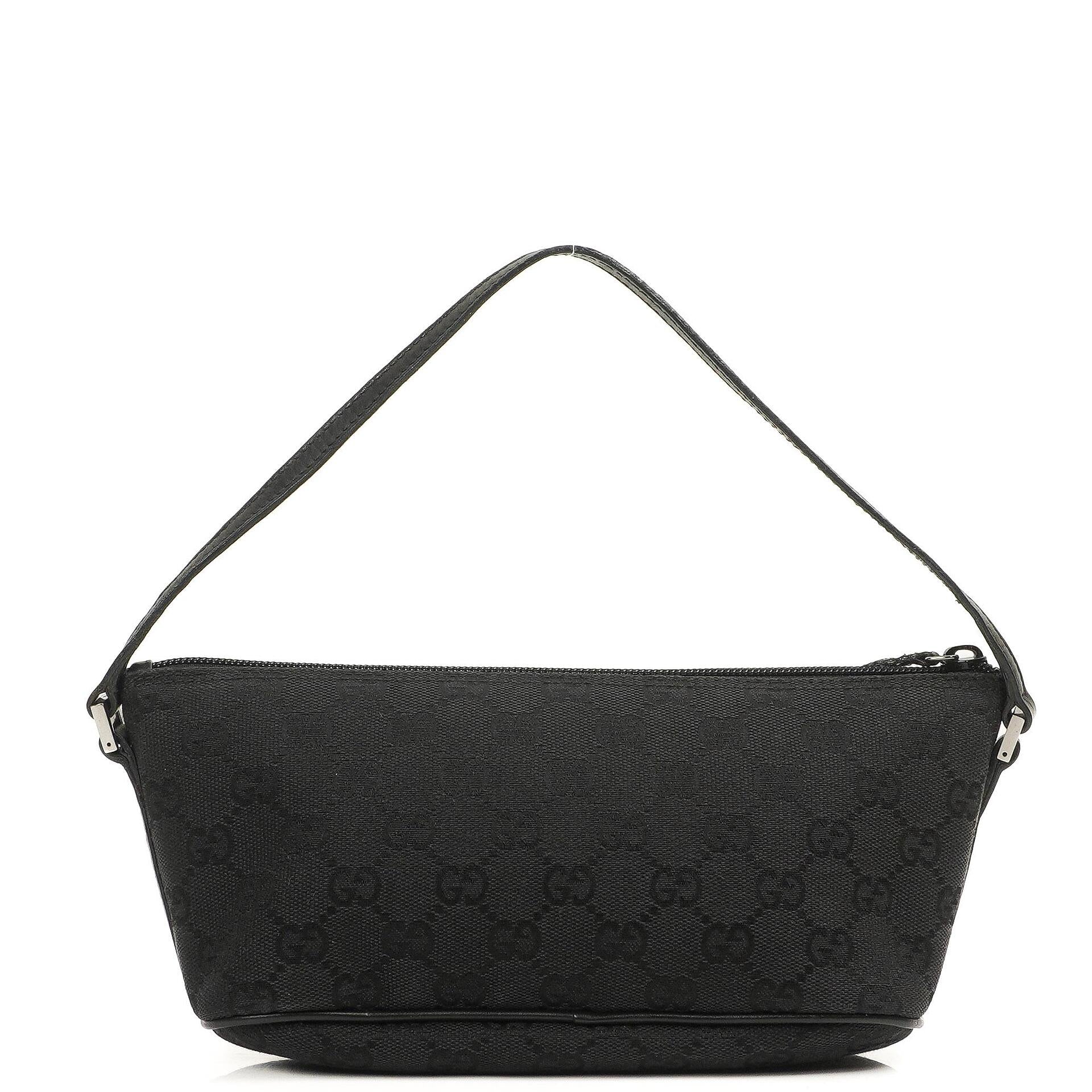 Gucci Mini Baguette Schwarz GG Monogram Pochette Boot