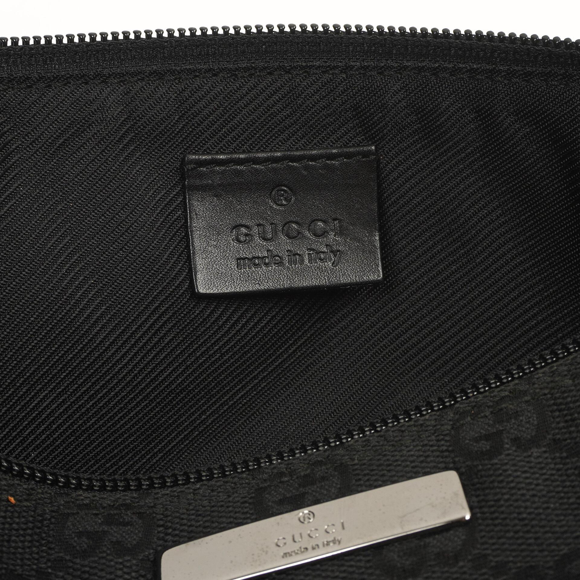 Gucci Mini Baguette Schwarz GG Monogram Pochette Boot