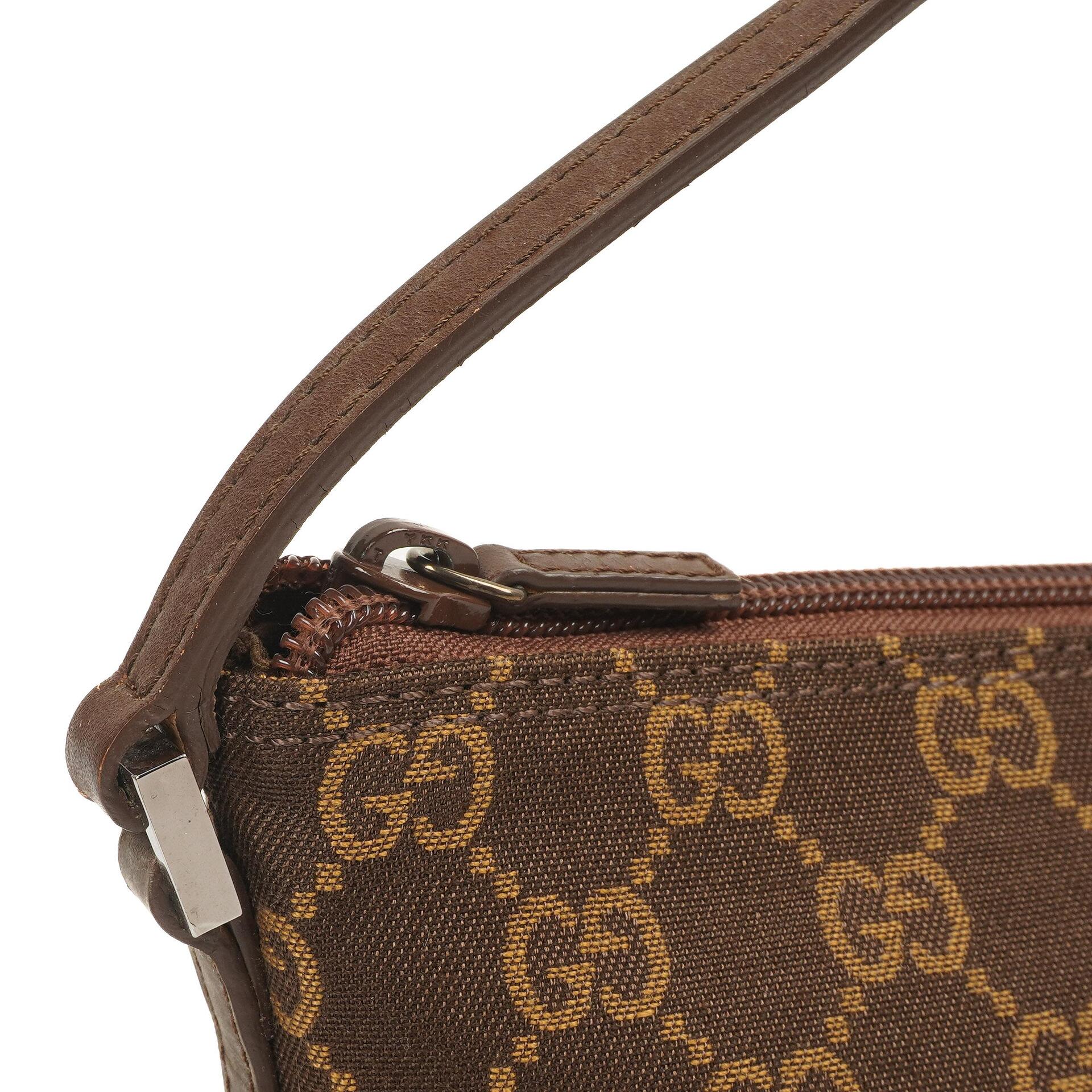 Gucci Mini Baguette GG Monogram Pochette Boot Braun/Beige Tasche