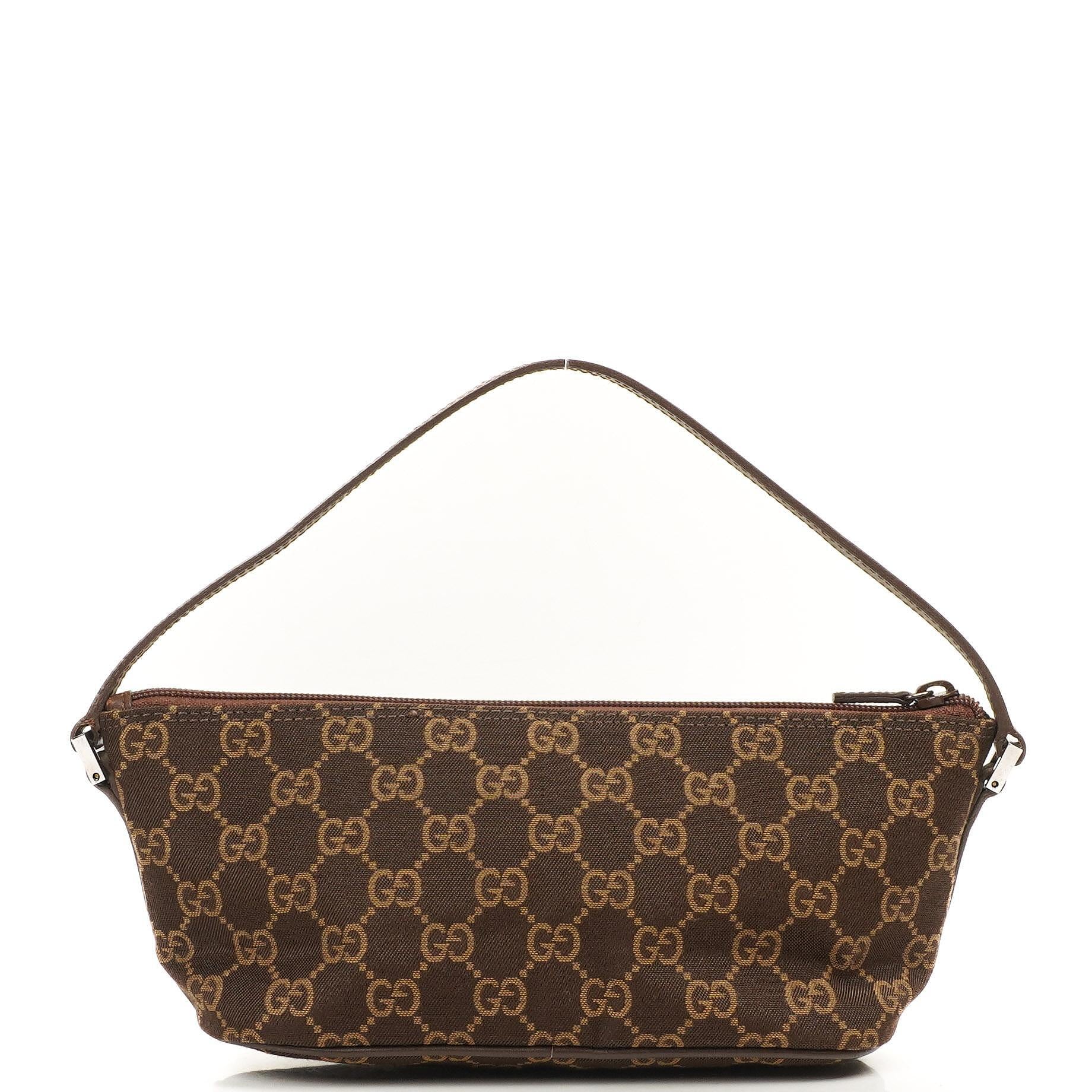 Gucci Mini Baguette GG Monogram Pochette Boot Braun/Beige Tasche