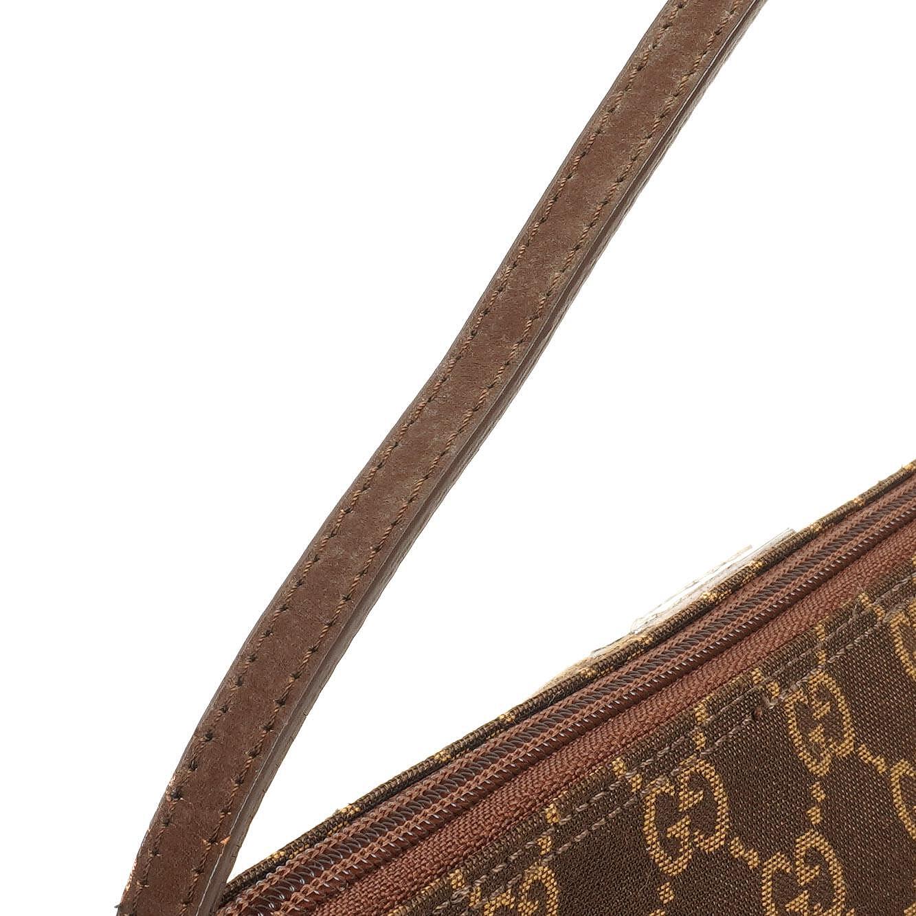 Gucci Mini Baguette GG Monogram Pochette Boot Braun/Beige Tasche