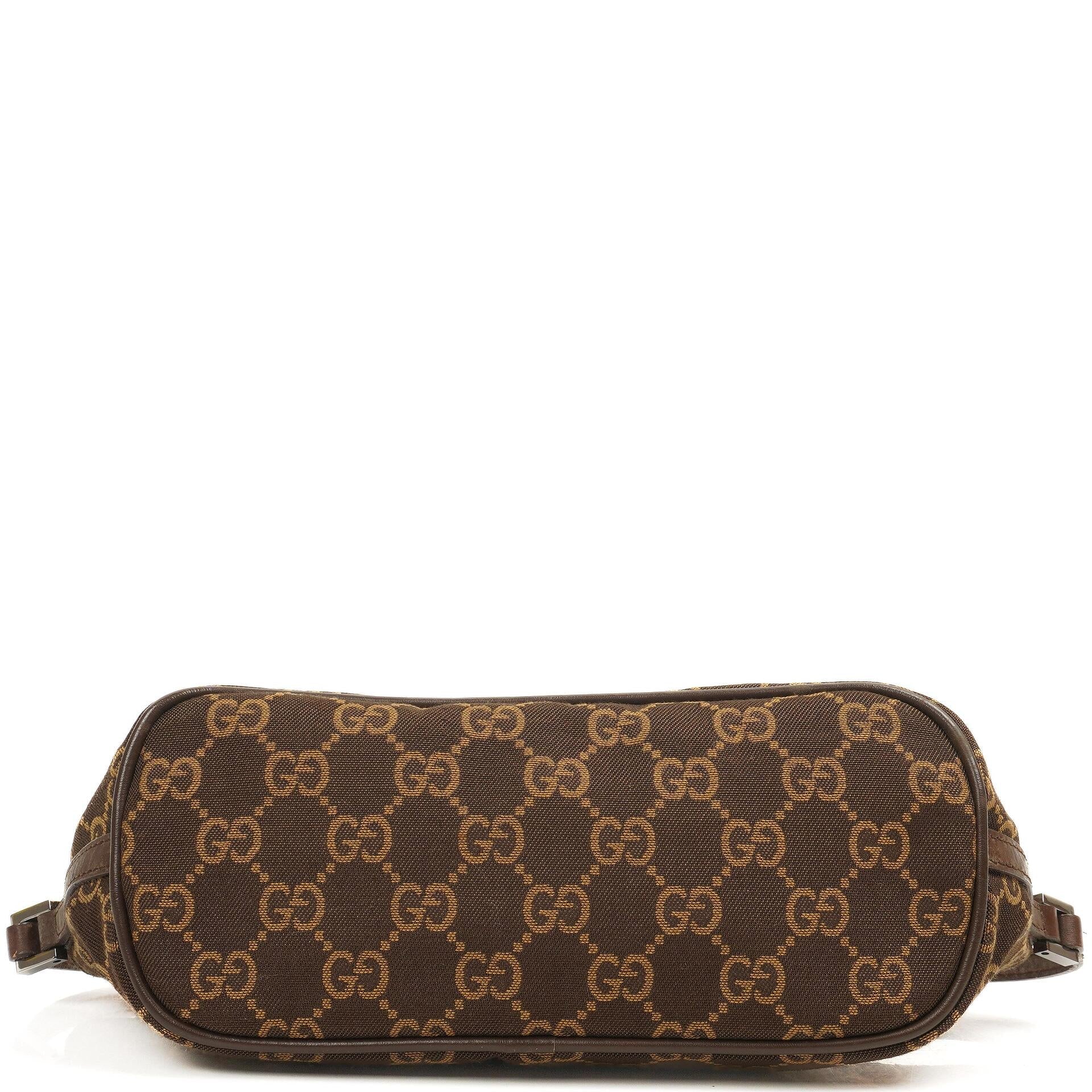 Gucci Mini Baguette GG Monogram Pochette Boot Braun/Beige Tasche