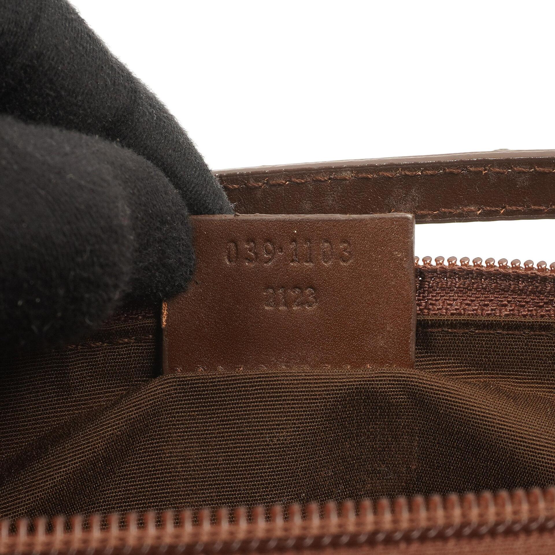 Gucci Mini Baguette GG Monogram Pochette Boot Braun/Beige Tasche