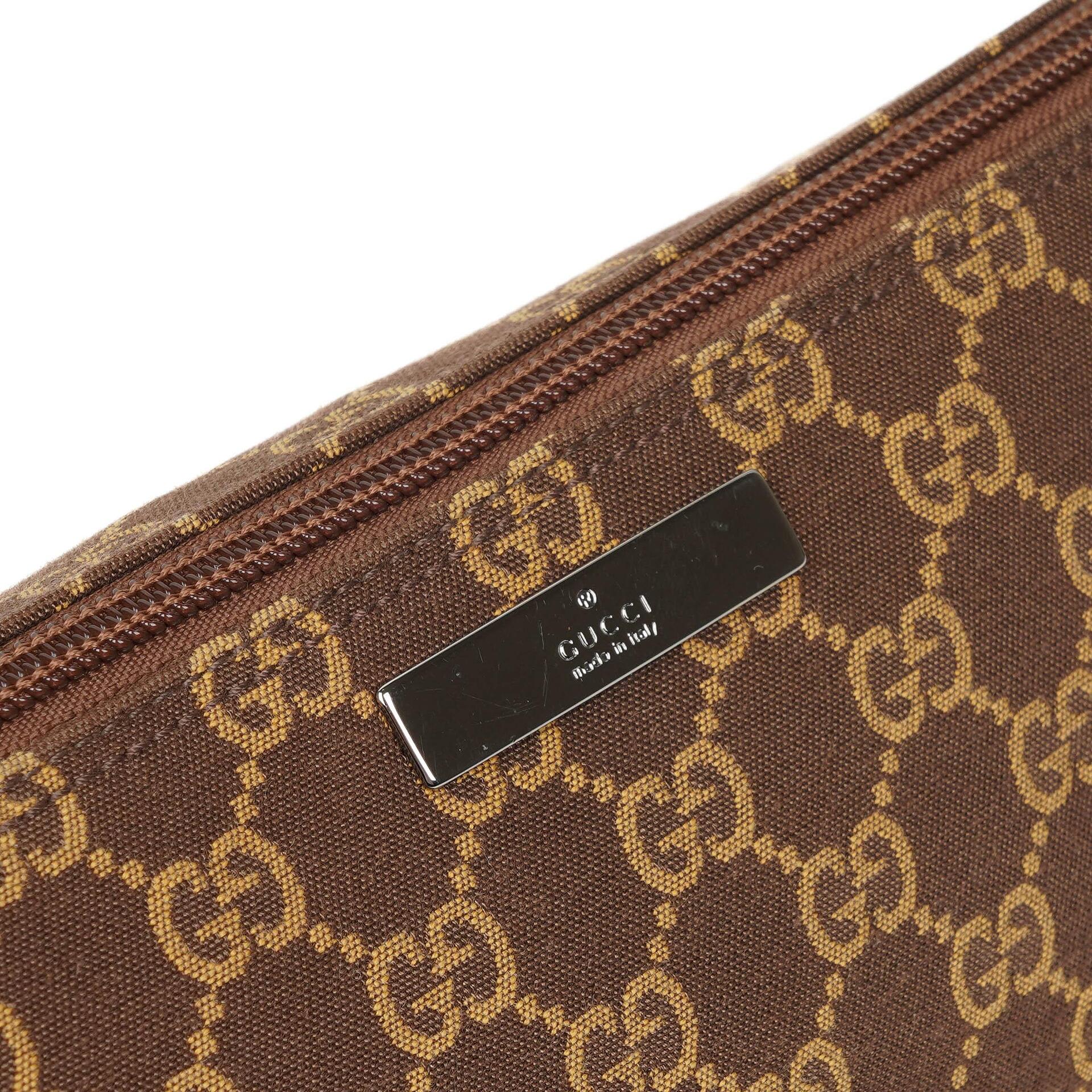 Gucci Mini Baguette GG Monogram Pochette Boot Braun/Beige Tasche