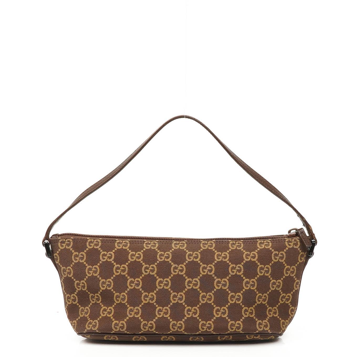 Gucci Mini Baguette GG Monogram Pochette Boot Braun/Beige Tasche