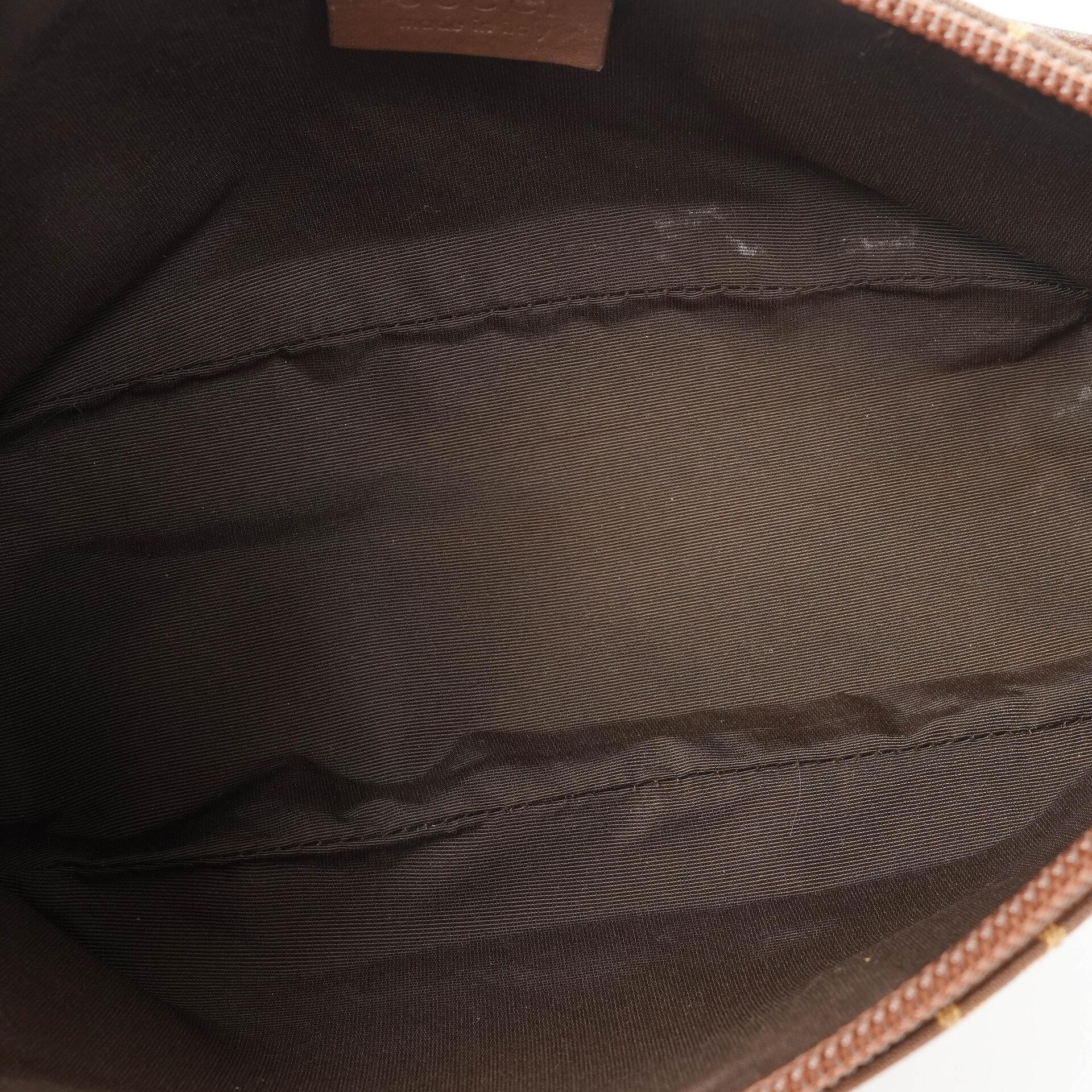 Gucci Mini Baguette GG Monogram Pochette Boot Braun/Beige Tasche