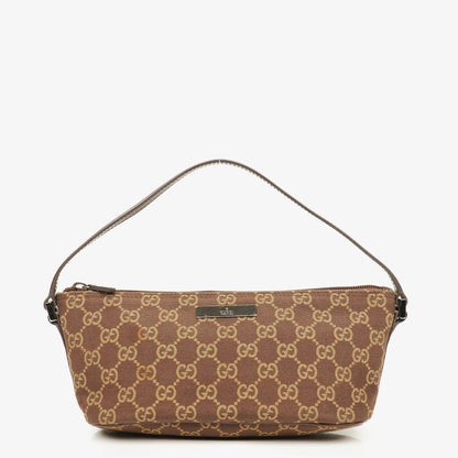 Gucci Mini Baguette Pochette Boat GG Monogram Tasche in Beige/Braun