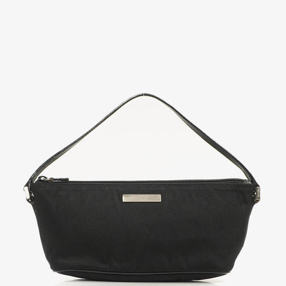 Gucci Mini Baguette Pochette Boot Schwarz Canvas Tasche