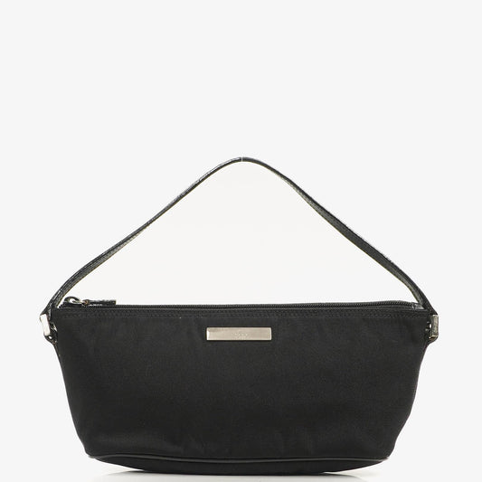 Gucci Mini Baguette Pochette Boot Schwarz Canvas Tasche
