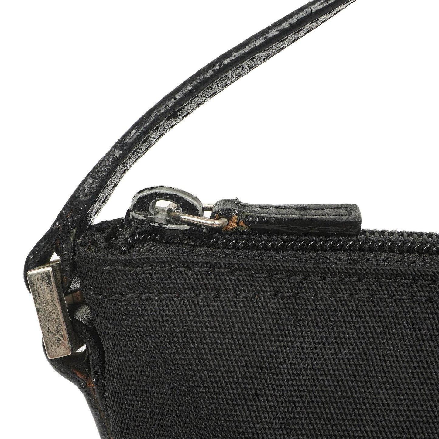 Gucci Mini Baguette Pochette Boot Schwarz Canvas Tasche