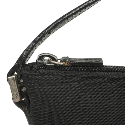 Gucci Mini Baguette Pochette Boot Schwarz Canvas Tasche