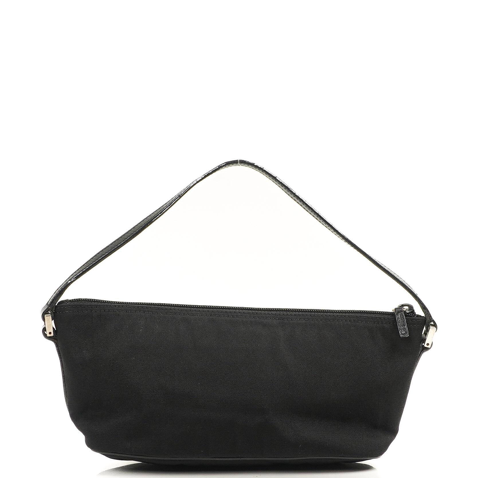 Gucci Mini Baguette Pochette Boot Schwarz Canvas Tasche